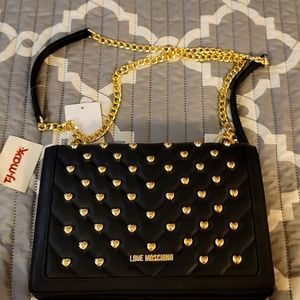 Love Moschino heart stud chain bag